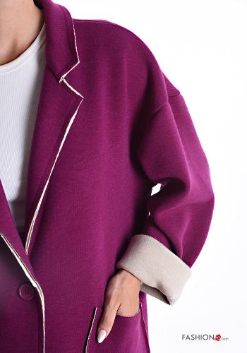 Cappotto maniche lunghe taglio vivo con tasche senza fodera - ph 4