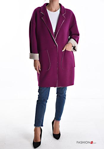 Cappotto maniche lunghe taglio vivo con tasche senza fodera - ph 5
