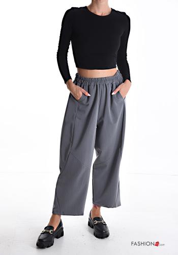 wide leg Hose mit Taschen mit gummizug - ph 5