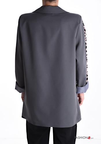 Tiermuster Blazer mit Knöpfen mit Futter - ph 2