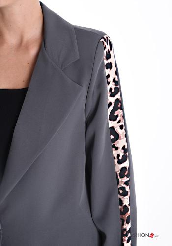 Tiermuster Blazer mit Knöpfen mit Futter - ph 4