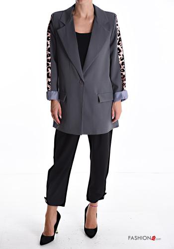 Tiermuster Blazer mit Knöpfen mit Futter - ph 5