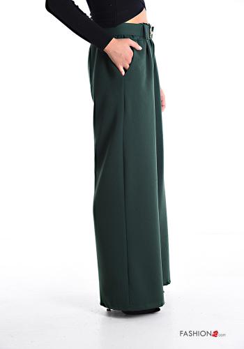 wide leg Hose mit Gürtel mit gummizug mit Taschen - ph 3
