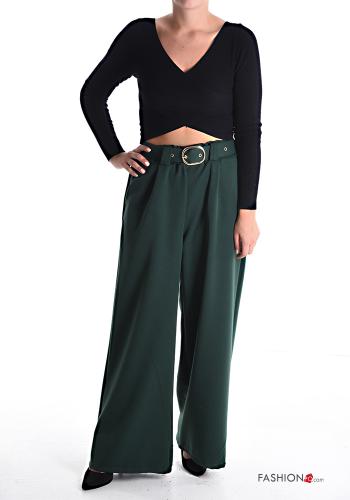 wide leg Hose mit Gürtel mit gummizug mit Taschen - ph 5