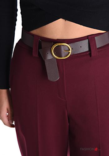 Hose aus Baumwolle mit Gürtel mit gummizug mit Taschen - ph 4