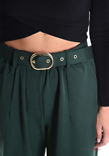 Hose aus Baumwolle mit Gürtel mit Taschen - ph 4
