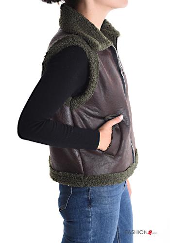 Smanicato ecopelle senza fodera con tasche con zip - ph 3