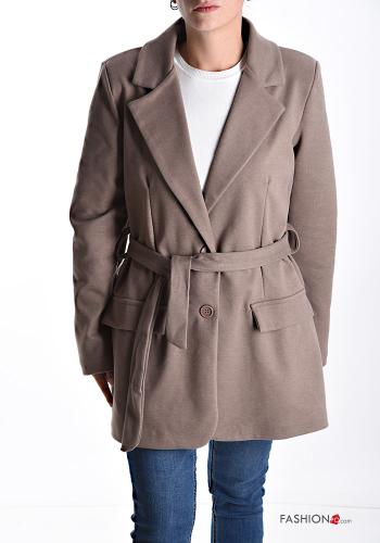 Coat with belt with lining with buttons - ph 1