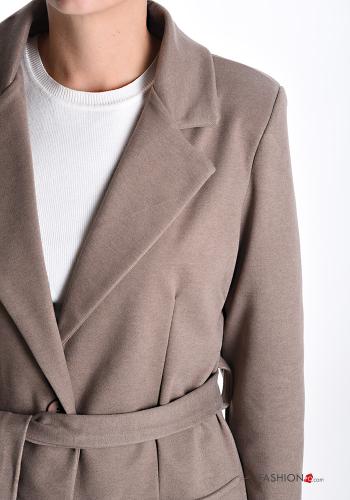 Coat with belt with lining with buttons - ph 4