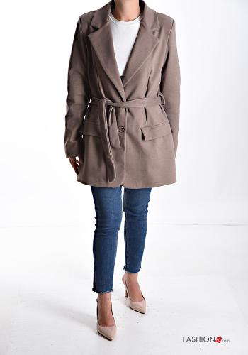 Coat with belt with lining with buttons - ph 5