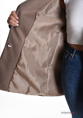 Coat with belt with lining with buttons - ph 6