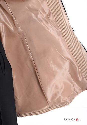 Cappotto con cintura in stoffa con fodera con tasche con zip - ph 5
