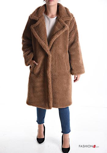 Manteau Teddy Bear avec poches avec doublure à boutons - ph 1