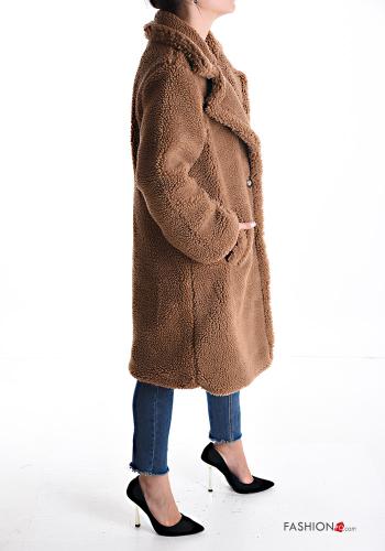 Manteau Teddy Bear avec poches avec doublure à boutons - ph 3