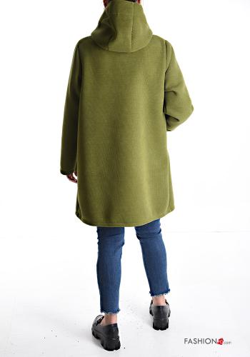 Coat with buttons without lining with pockets with hood - ph 2