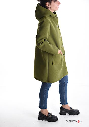 Coat with buttons without lining with pockets with hood - ph 3