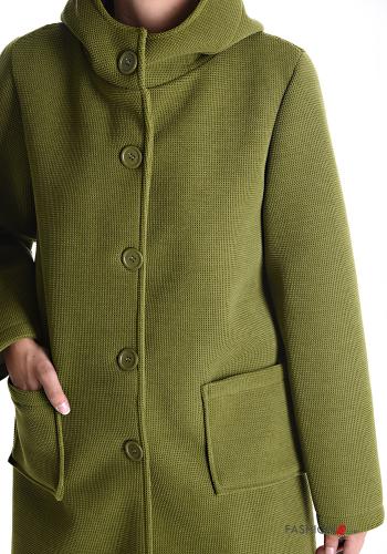 Coat with buttons without lining with pockets with hood - ph 4