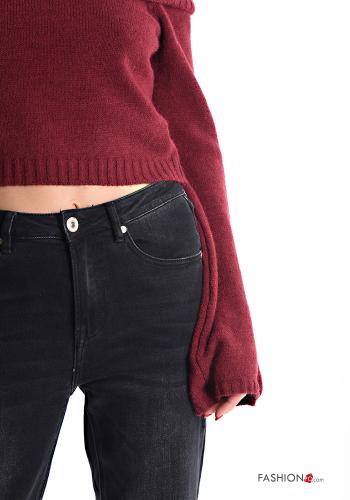 extra long sleeve mini Wool Mix Sweater bardot neckline - ph 4
