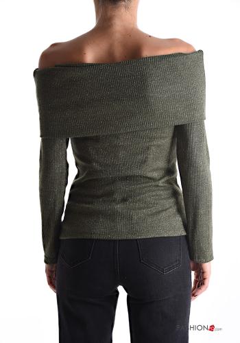 Ribbed long sleeve Sweater bardot neckline - ph 2
