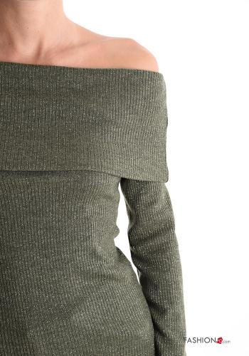 Ribbed long sleeve Sweater bardot neckline - ph 4