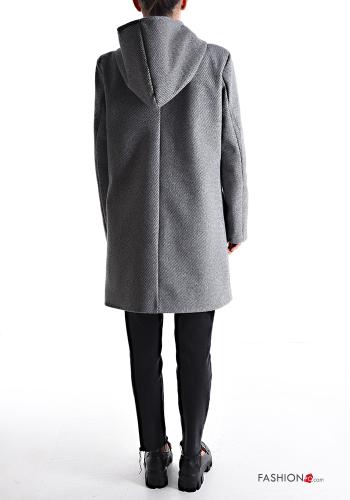 Cappotto con fodera con cappuccio con tasche con zip - ph 2