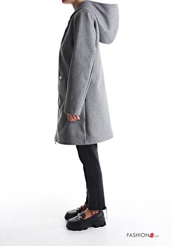 Cappotto con fodera con cappuccio con tasche con zip - ph 3