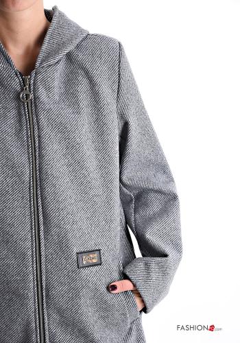 Cappotto con fodera con cappuccio con tasche con zip - ph 4