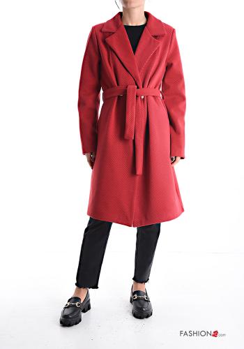 Coat with pockets with fabric belt with lining with buttons - ph 1