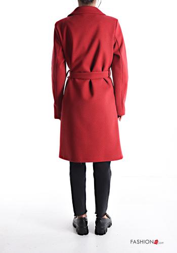 Coat with pockets with fabric belt with lining with buttons - ph 2