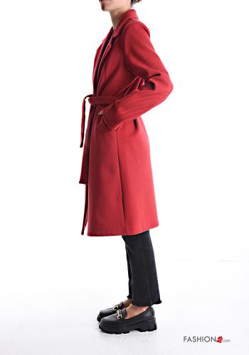 Coat with pockets with fabric belt with lining with buttons - ph 3