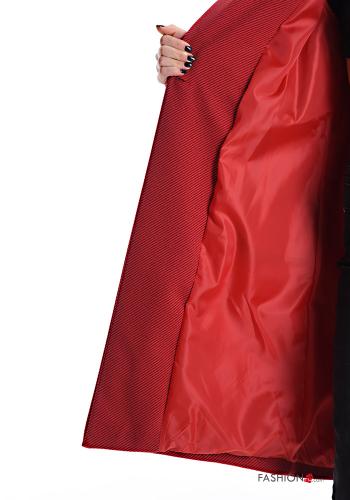 Coat with pockets with fabric belt with lining with buttons - ph 5