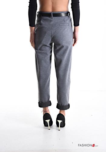 skinny Hose mit Gürtel mit Taschen - ph 2