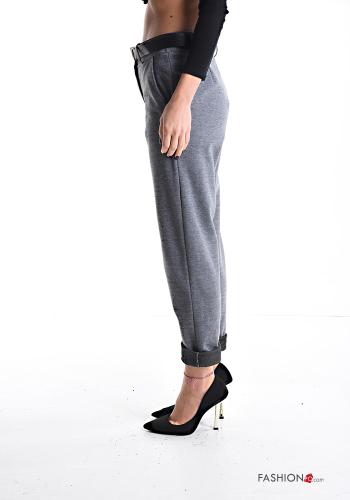 skinny Hose mit Gürtel mit Taschen - ph 3