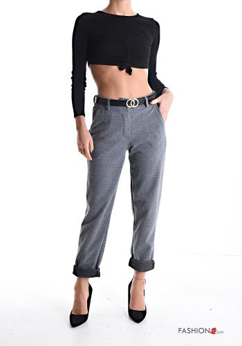 skinny Hose mit Gürtel mit Taschen - ph 5