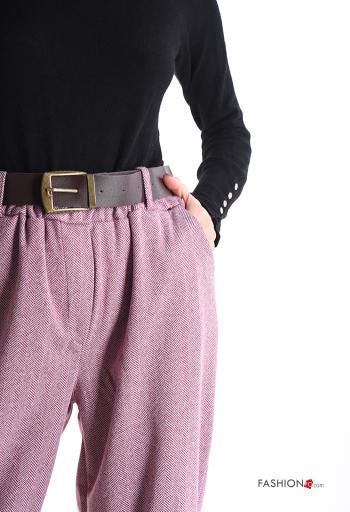 Chino mit Gürtel mit gummizug mit Taschen - ph 4
