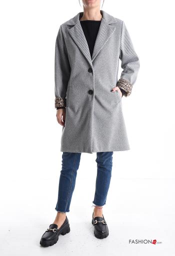 Cappotto con fodera con bottoni con tasche - ph 1