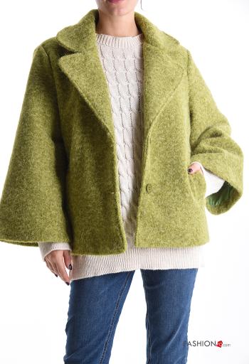Cappotto corto maniche lunghe con colletto con bottoni con fodera - ph 1