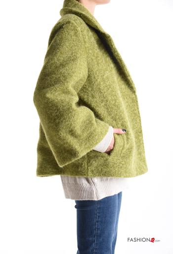 Cappotto corto maniche lunghe con colletto con bottoni con fodera - ph 3