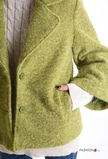 Cappotto corto maniche lunghe con colletto con bottoni con fodera - ph 4