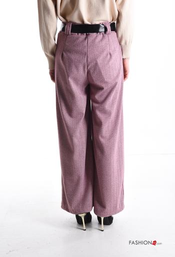 wide leg Hose mit Gürtel mit gummizug mit Taschen - ph 2