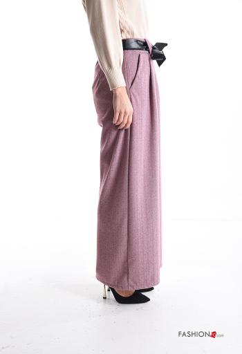 wide leg Hose mit Gürtel mit gummizug mit Taschen - ph 3