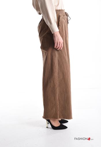 wide leg Hose aus Baumwolle mit Taschen mit gummizug - ph 3