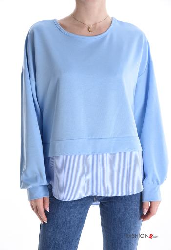 Sweatshirt manga comprida gola redonda