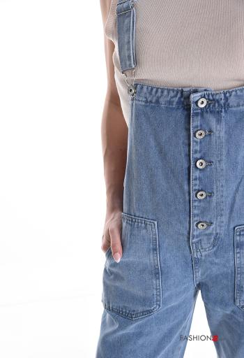Salopette in Cotone regolabile con bottoni con tasche - ph 4