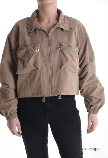 Blusão com gola com forro com fecho com bolsos com cordão - ph 1