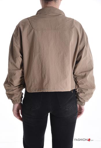 Blusão com gola com forro com fecho com bolsos com cordão - ph 2