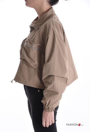 Blusão com gola com forro com fecho com bolsos com cordão - ph 3