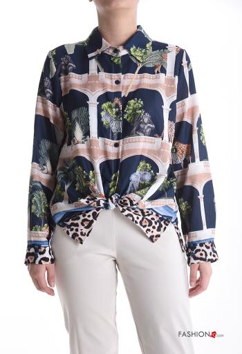 Chemise manches longues à collet Imprimé mixte à boutons - ph 1