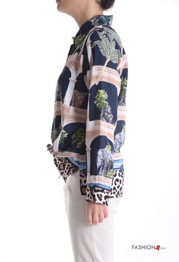 Chemise manches longues à collet Imprimé mixte à boutons - ph 3