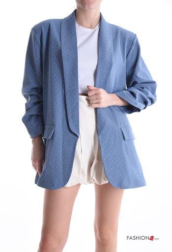 glänzende Blazer mit Nieten mit Futter